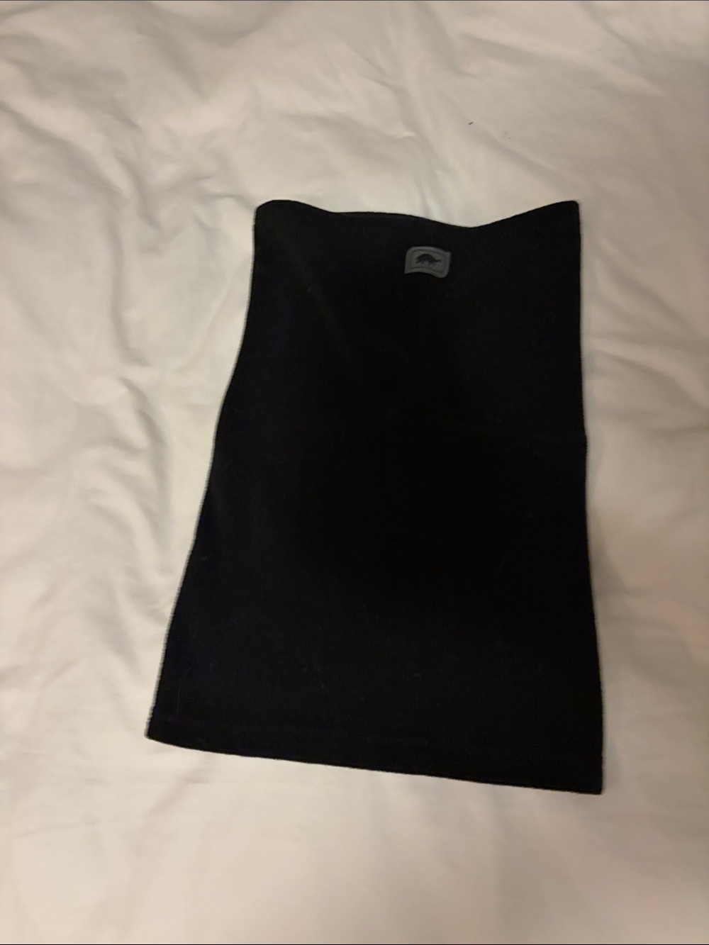 Black Knit Neck Gaiter with Subtle Patch